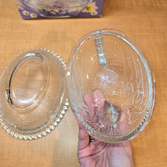 Hen Crystal Candy Dish Clear Chicken 5" Transparent No Damage with Box Farm - Picture 2 of 9